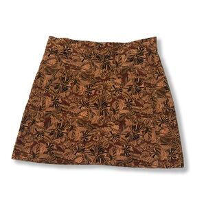 Zara patterned Brown corduroy mini skirt size medium